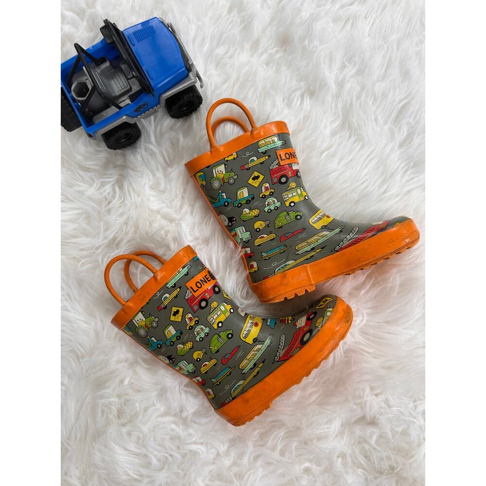 Lone Cone Toddler Rain Boots Car Print